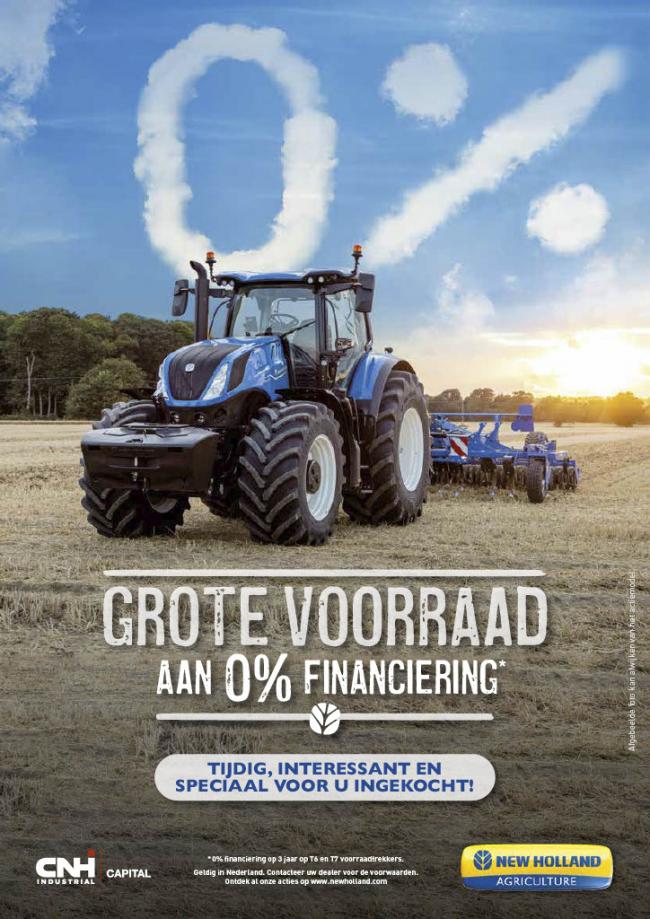 New Holland T6 & T7 0% 36 maanden financiering actie op voorraad trekkers!!